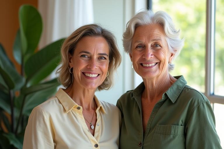 Founders smiling in a sunlit Austin-based wellness studio, symbolizing growth and community.