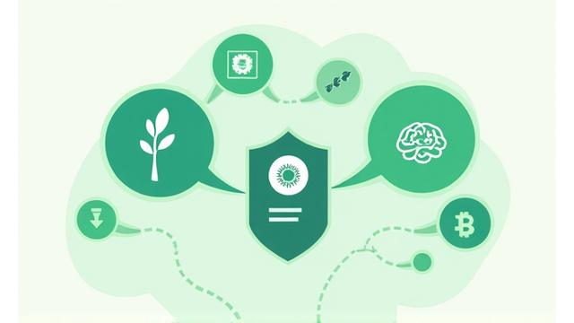 Stylized illustration of interconnected thought bubbles and a shield, representing intellectual property protection and shared ideas