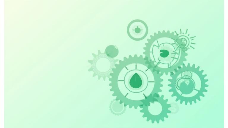 Illustration of transparent gears and health-related icons, symbolizing service mechanics and limitations